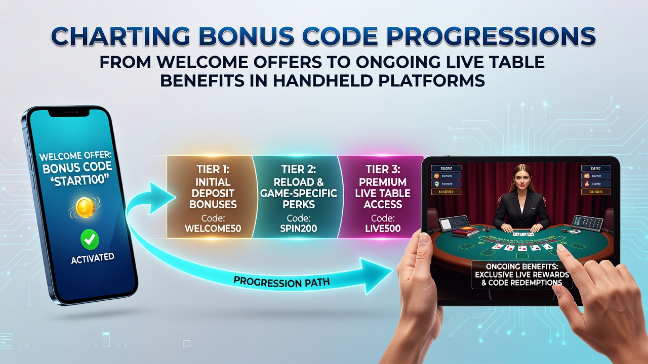 Übersicht über Bonus-Code-Fortschritte in mobilen Casino-Plattformen mit Fokus auf Willkommensangebote und Live-Tisch-Benefits