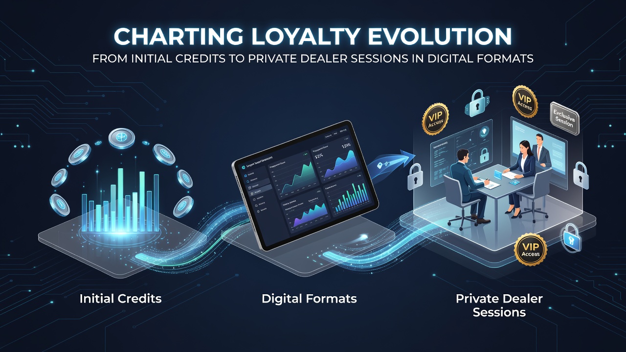 Darstellung der Treueentwicklung von ersten Credits zu privaten Dealer-Sessions in mobilen Casino-Apps