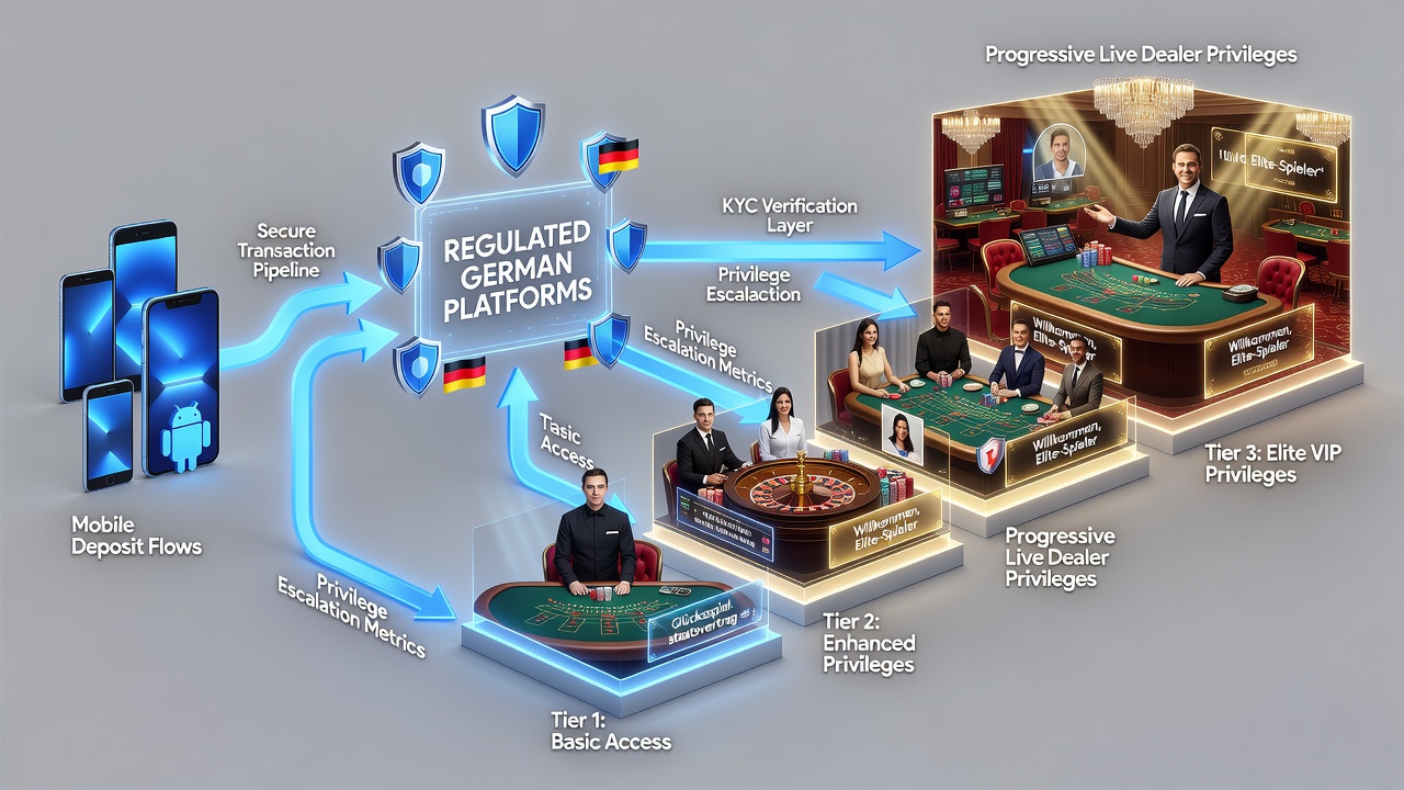 Darstellung der Integration von Einzahlungen und Live-Dealer-Vorteilen auf mobilen Plattformen