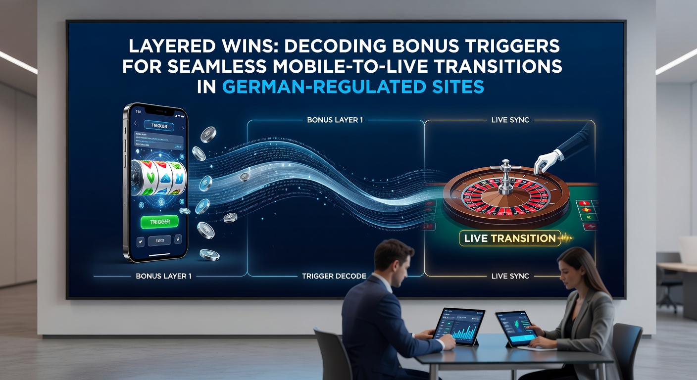 Grafik zeigt nahtlosen Übergang von Mobile-Slots zu Live-Tischen mit aktivierten Bonus-Triggern auf einer deutschen Casino-Plattform