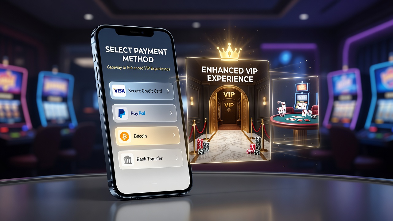 Mobile Live-Casino-Schnittstelle mit VIP-Belohnungen und Zahlungsbestätigung auf einem Smartphone-Display