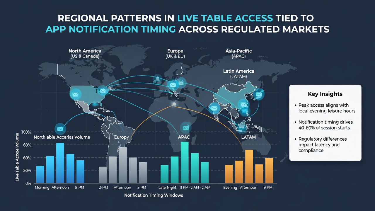 Detaillierte Heatmap der Benachrichtigungszeiten und Live-Tisch-Zugriffe in regulierten Märkten