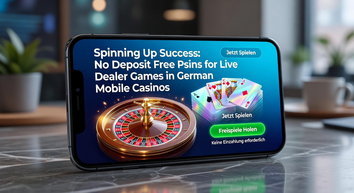 Smartphone mit Live-Dealer-Spiel in einem deutschen Mobile-Casino, das No-Deposit-Free-Spins anbietet